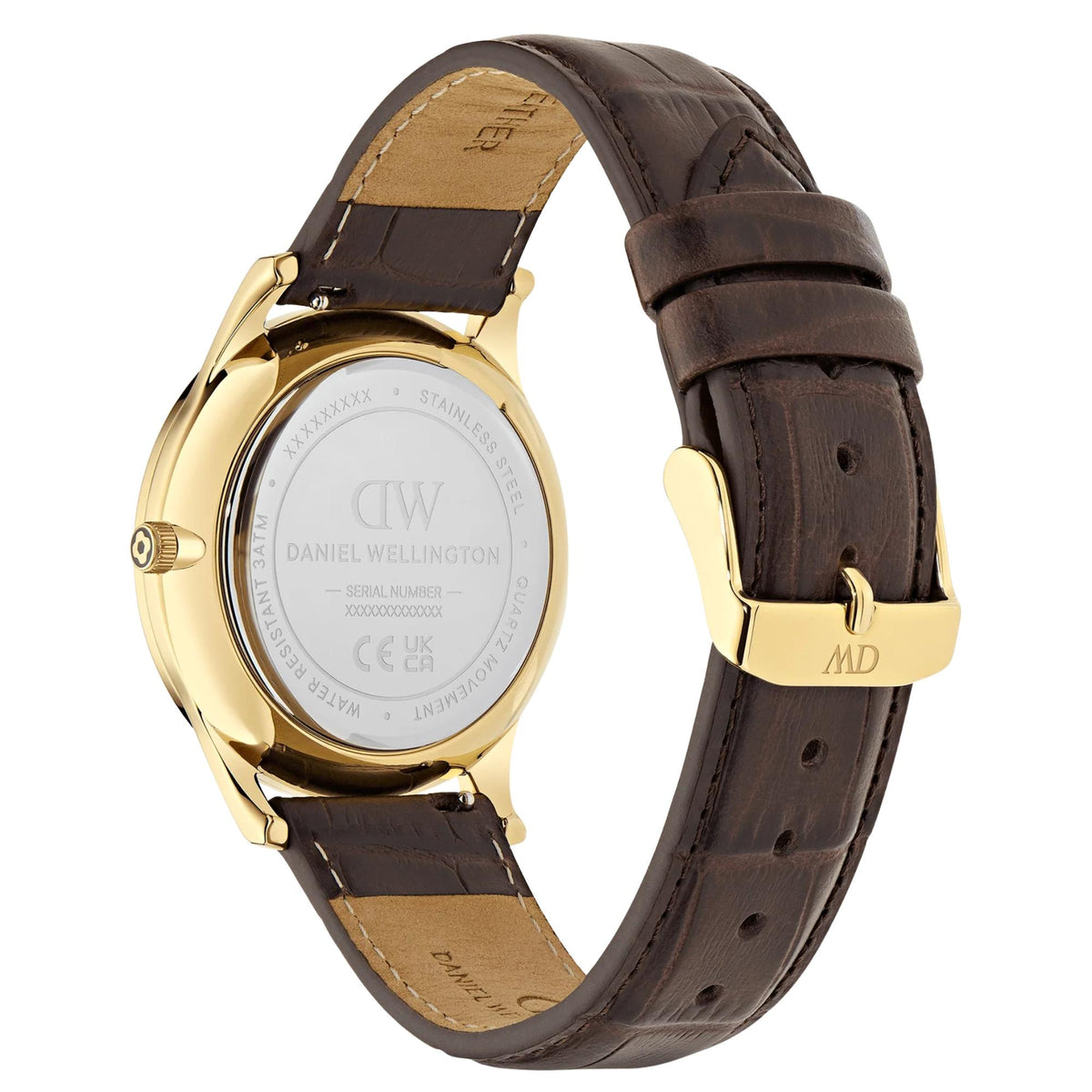 Daniel Wellington Pathfinder 39mm GMT Green Dial Yellow Gold-Tone Steel Leather Mens Quartz Watch DW00100974