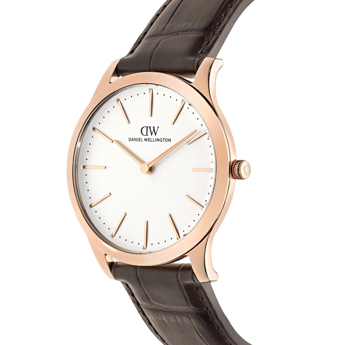 Daniel Wellington Pathfinder 39mm GMT White Dial Rose Gold-Tone Steel Leather Mens Quartz Watch DW00100984