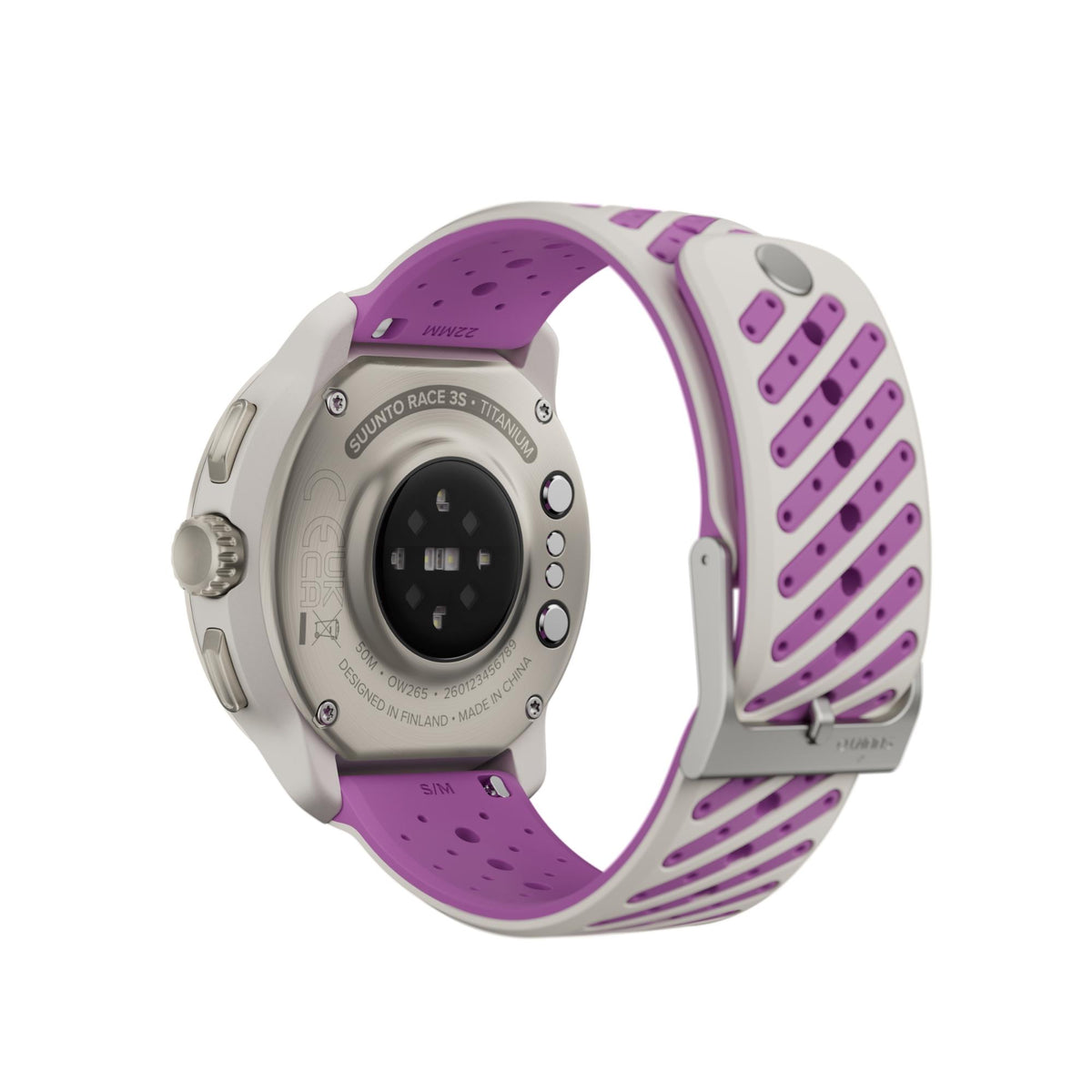 Suunto Race 3S 46mm 64GB AMOLED Digital Titanium Orchid Silicone Smart Fitness Watch SS051646000