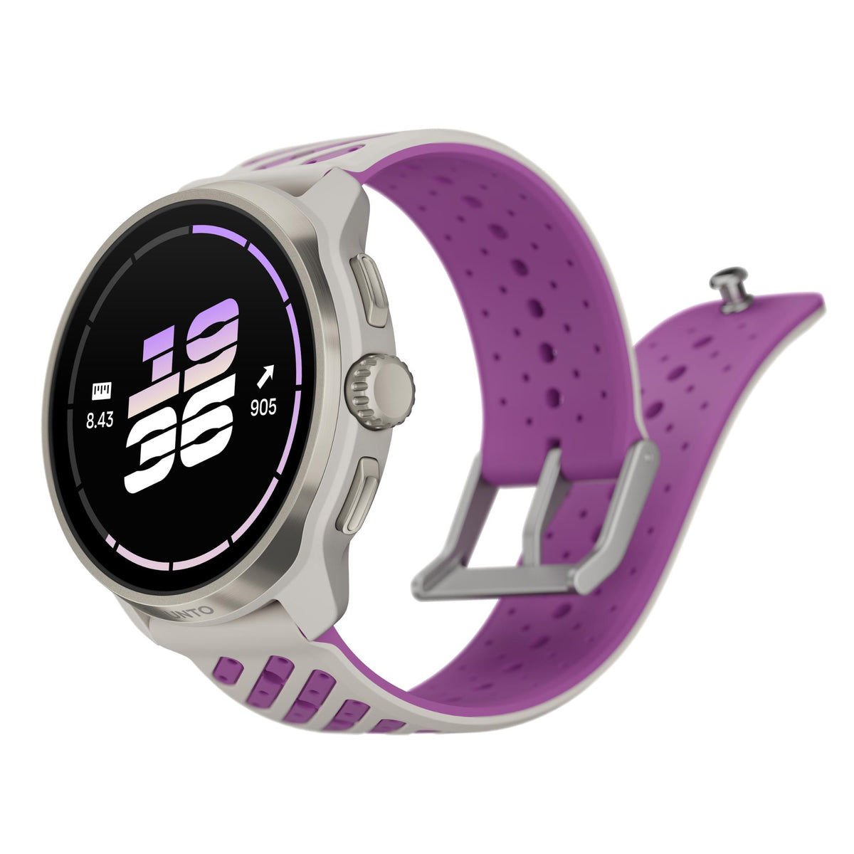 Suunto Race 3S 46mm 64GB AMOLED Digital Titanium Orchid Silicone Smart Fitness Watch SS051646000