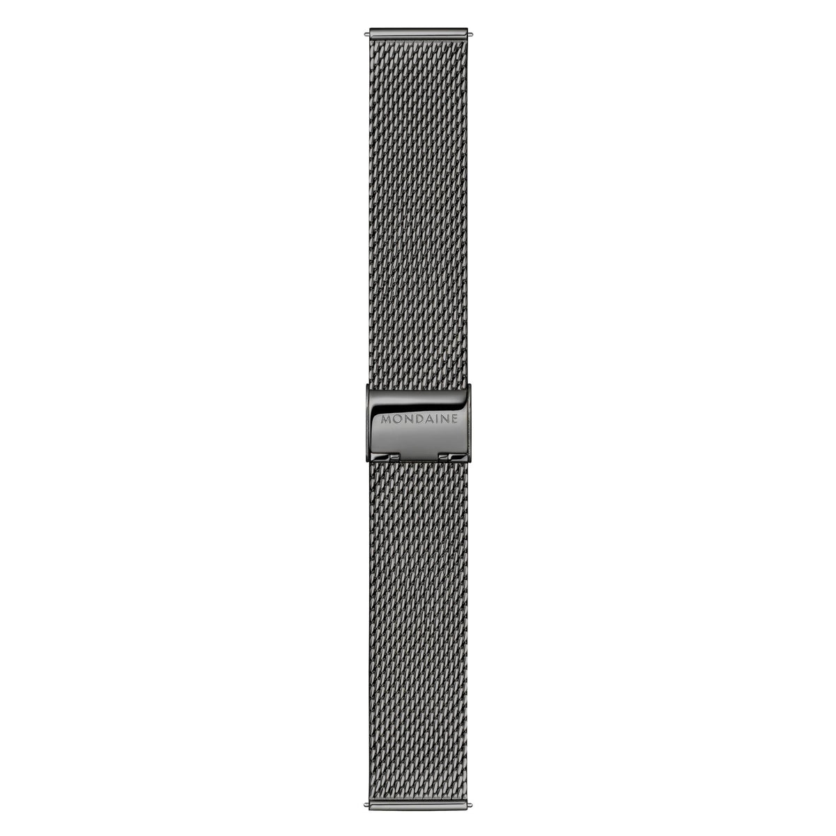 Mondaine Doppio Mirror MLE.41280.SM mesh steel bracelet with engraved clasp closure