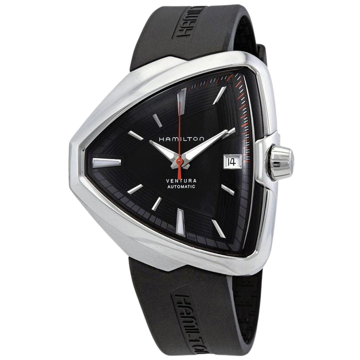 Hamilton Ventura Elvis80 42mm Black Dial Rubber Mens Automatic Watch H24555331