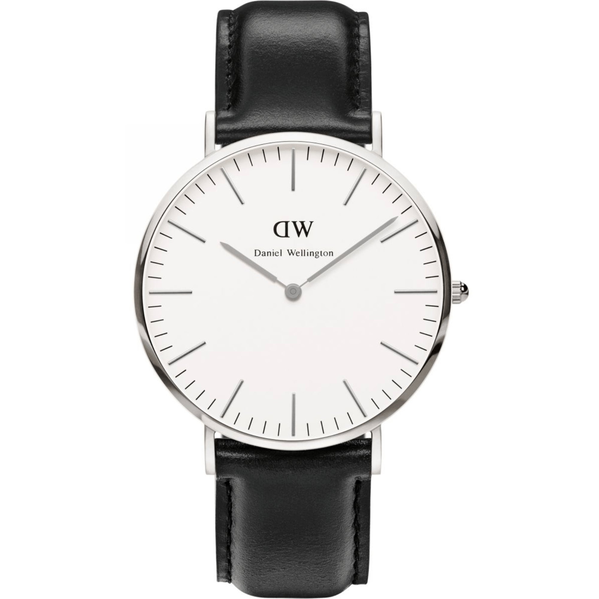 Daniel Wellington Classic 40mm White Dial Leather Mens Quartz Watch DW00100020