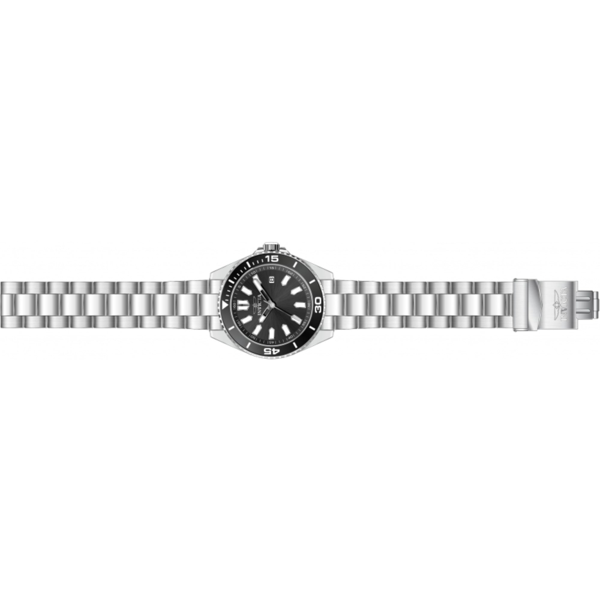 Invicta 46316 Pro Diver Quartz Black Dial Steel Strap Men's Watch