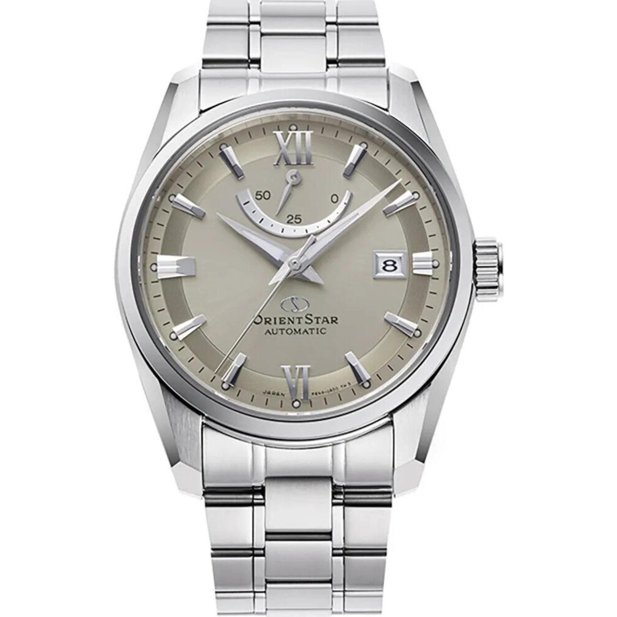 Orient Star Contemporary 38.5mm Power Reserve Gray Dial Steel Mens Automatic Watch RE-AU0110N00B