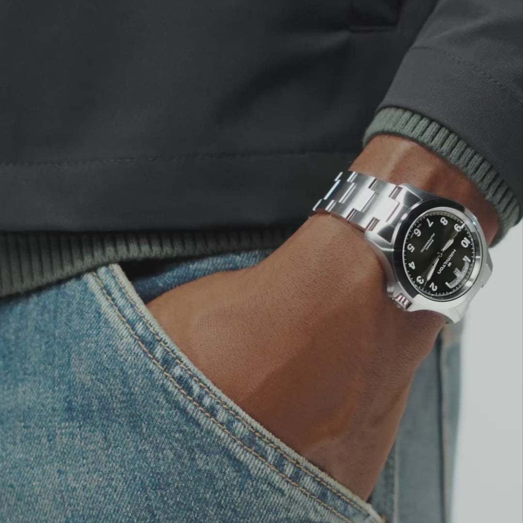 Hamilton Khaki Field King Day Date H64475160 40mm automatic watch on wrist