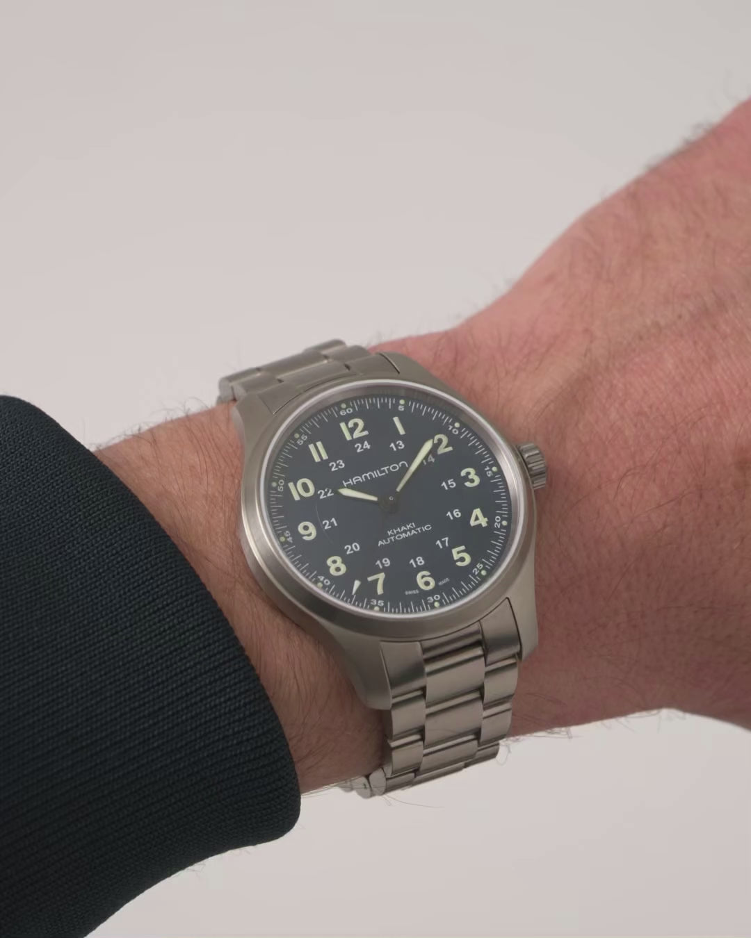 Hamilton Khaki Field 42mm Titanium H70545140 automatic watch on wrist