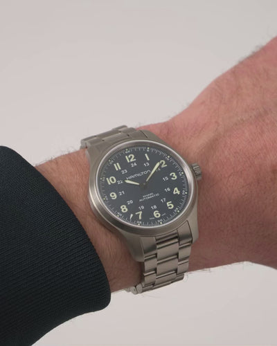 Hamilton Khaki Field 42mm Titanium H70545140 automatic watch on wrist