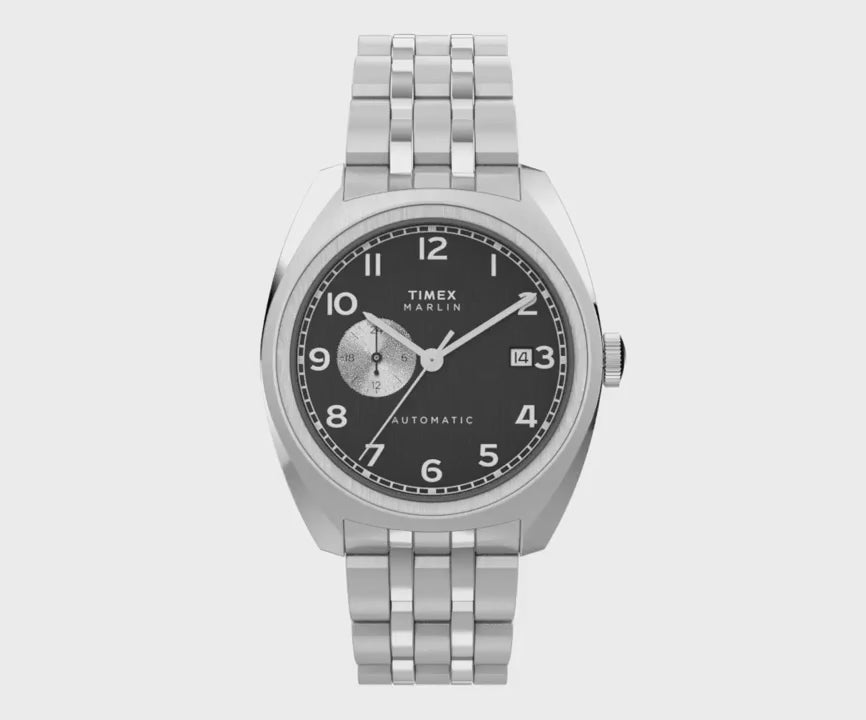 Timex Marlin Automatic Black Dial Steel Strap Men's Watch TW2W58800