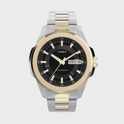 Timex Essex Avenue Quartz Black Dial Steel Strap Men's Watch TW2Y35300