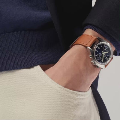 Hamilton Khaki Aviation Pioneer Chrono H76409540 mechanical watch worn on wrist