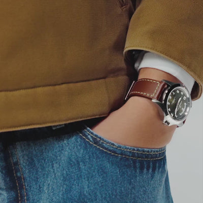 Hamilton Khaki Field King Day Date H64475560 watch on wrist