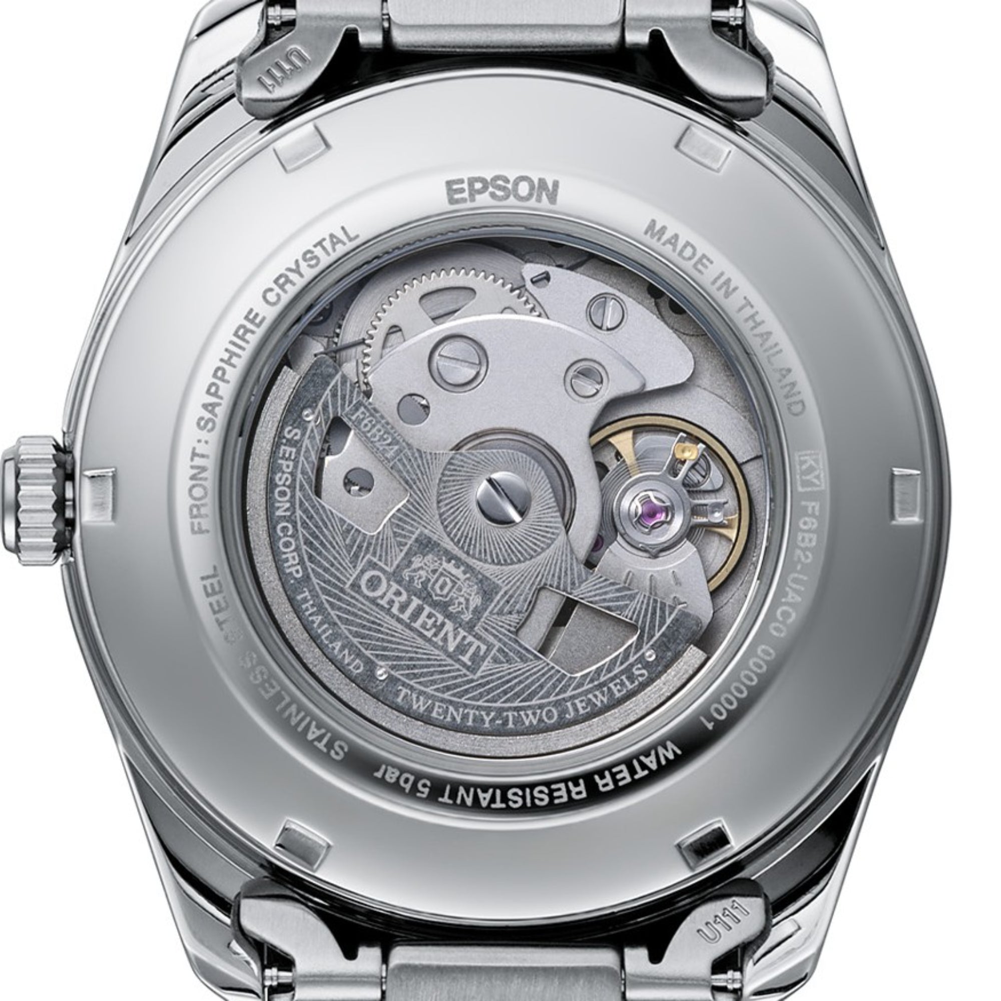 Orient Stretto RA-AK0313Y30B exhibition caseback close-up