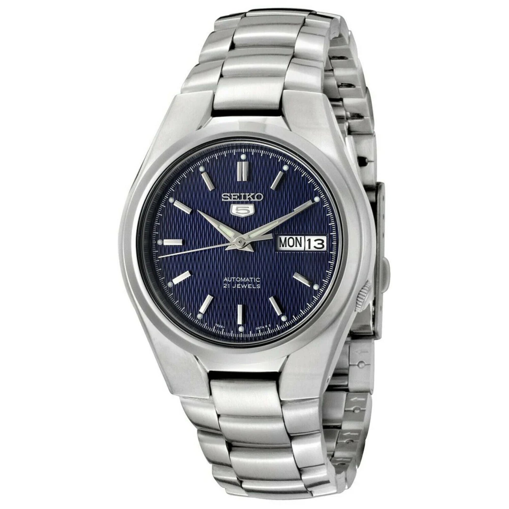Seiko 5 automatic blue dial stainless steel bracelet watch SNK603K1