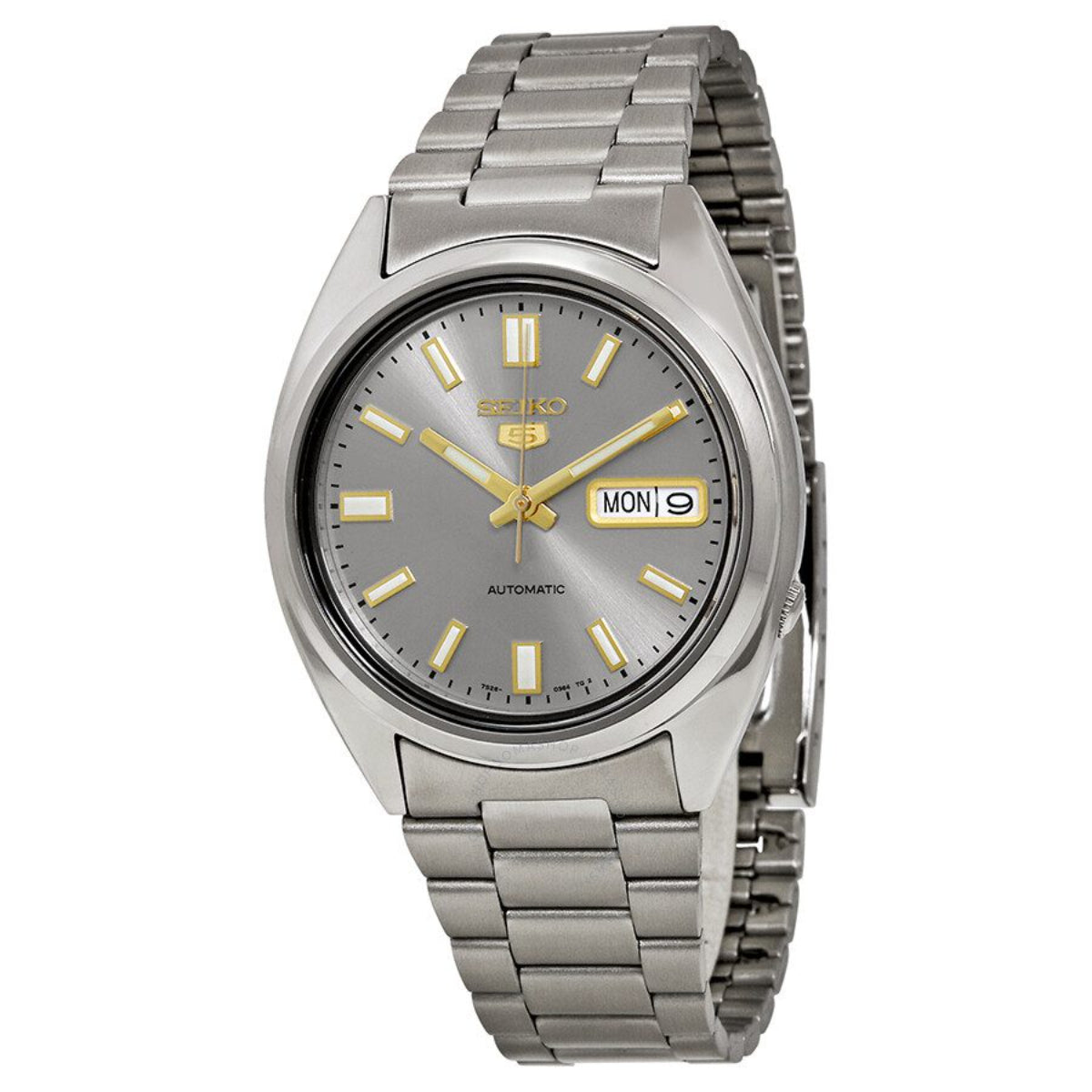 Seiko 5 Automatic Grey Dial Steel Strap Men's Watch SNXS75K1