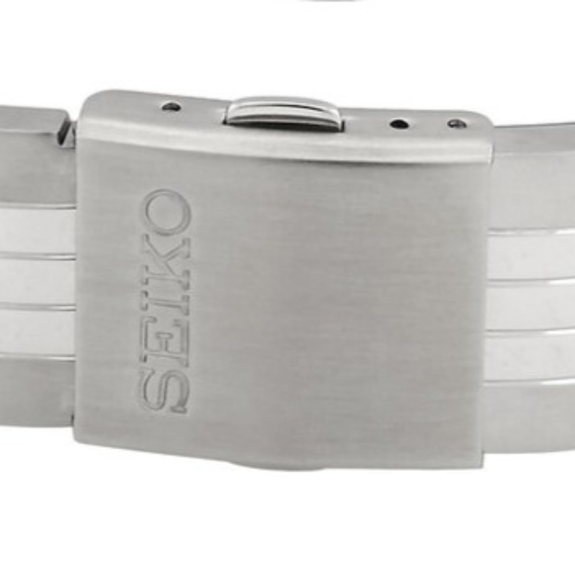 Seiko engraved stainless steel deployment clasp on SSB425P1 chronograph bracelet