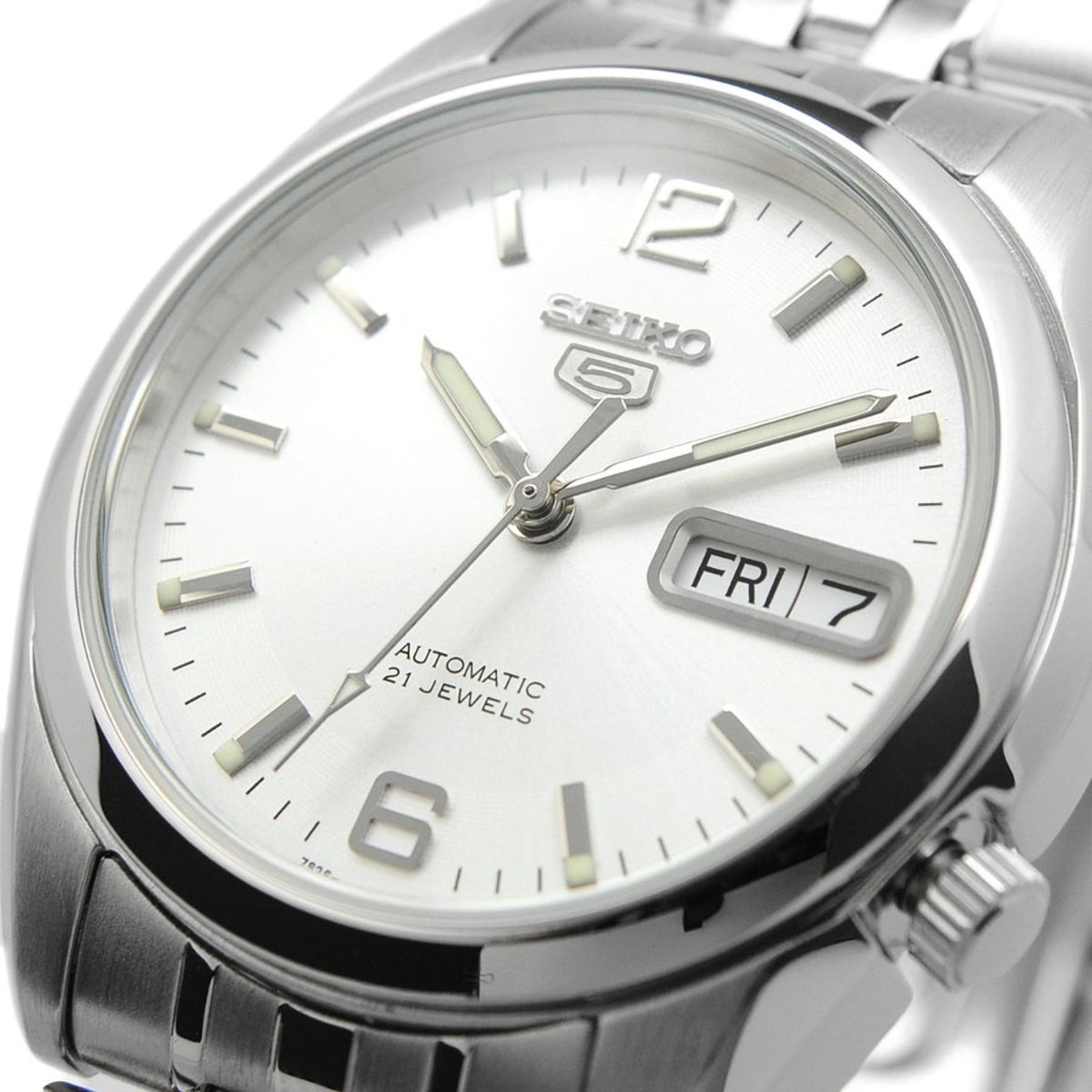 Seiko 5 Automatic Silver Dial Steel Strap Men's Watch SNK385K1