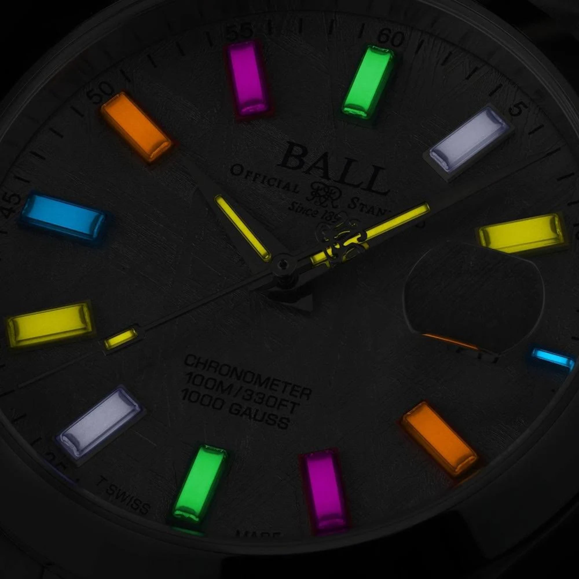BALL Engineer III Marvelight 40mm Meteorite Rainbow Dial Steel Mens Automatic Watch NM9026C-S46C-MSLR