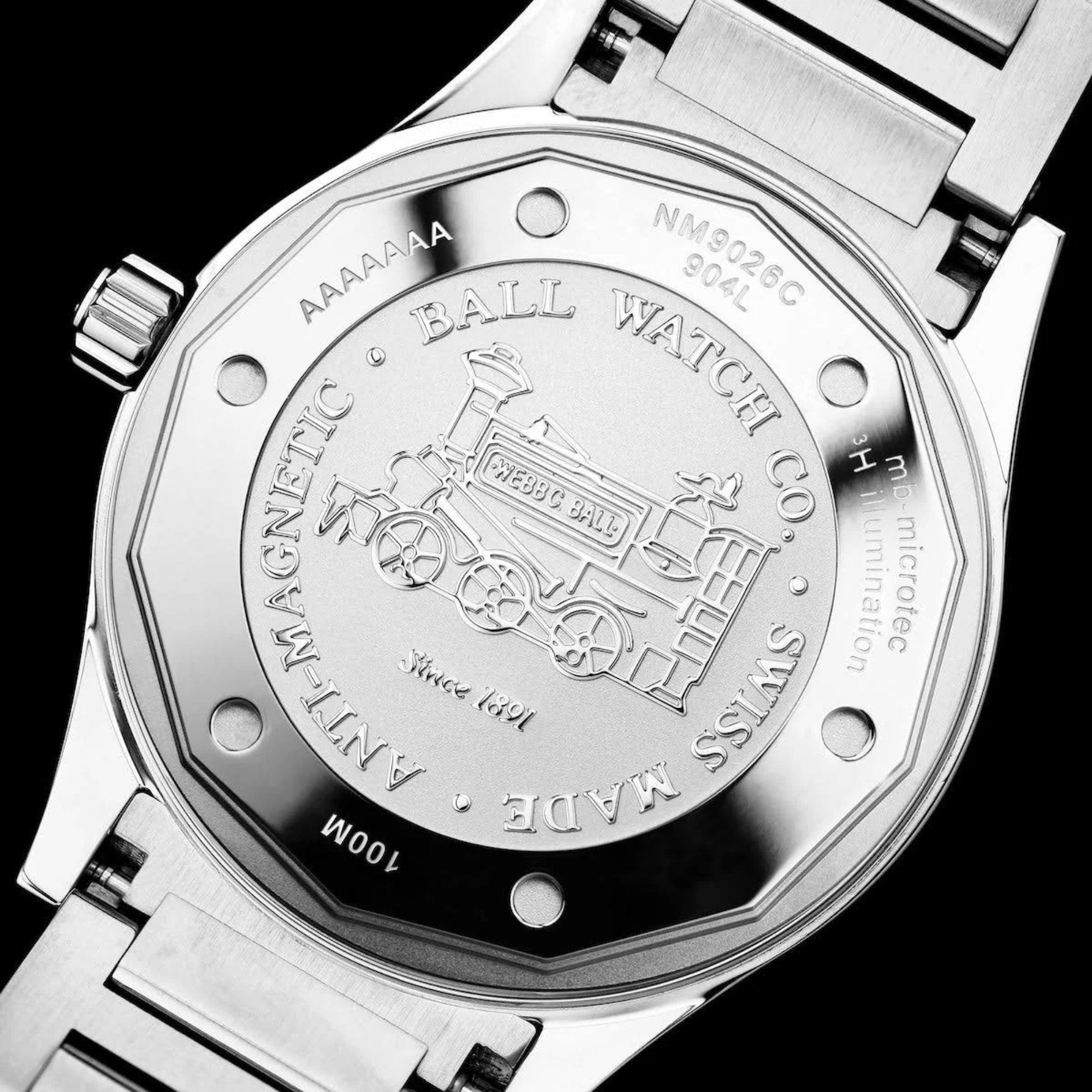 BALL Engineer III Marvelight 40mm Meteorite Rainbow Dial Steel Mens Automatic Watch NM9026C-S46C-MSLR