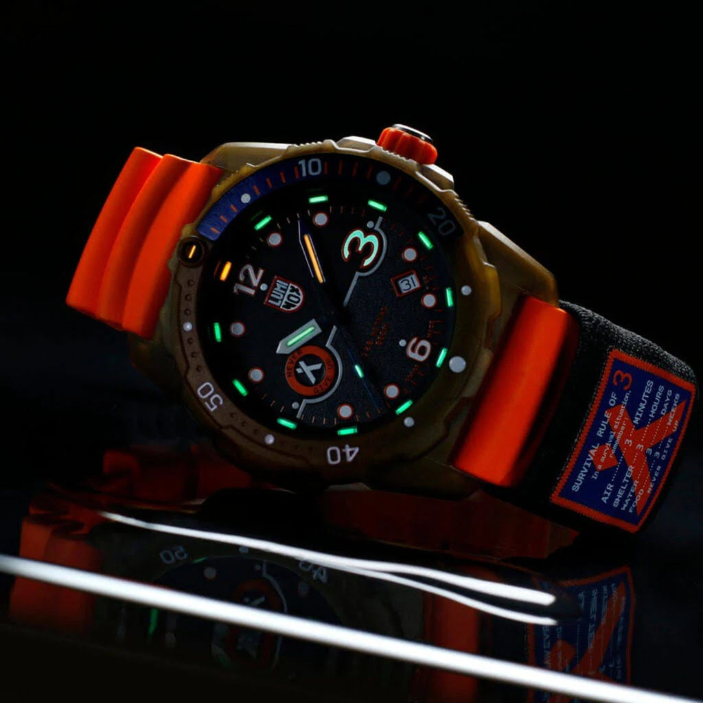 Luminox Bear Grylls Survival Rule of 3 3720 ECO Series Black Dial Rubber Strap Men's Watch XB.3729.ECO
