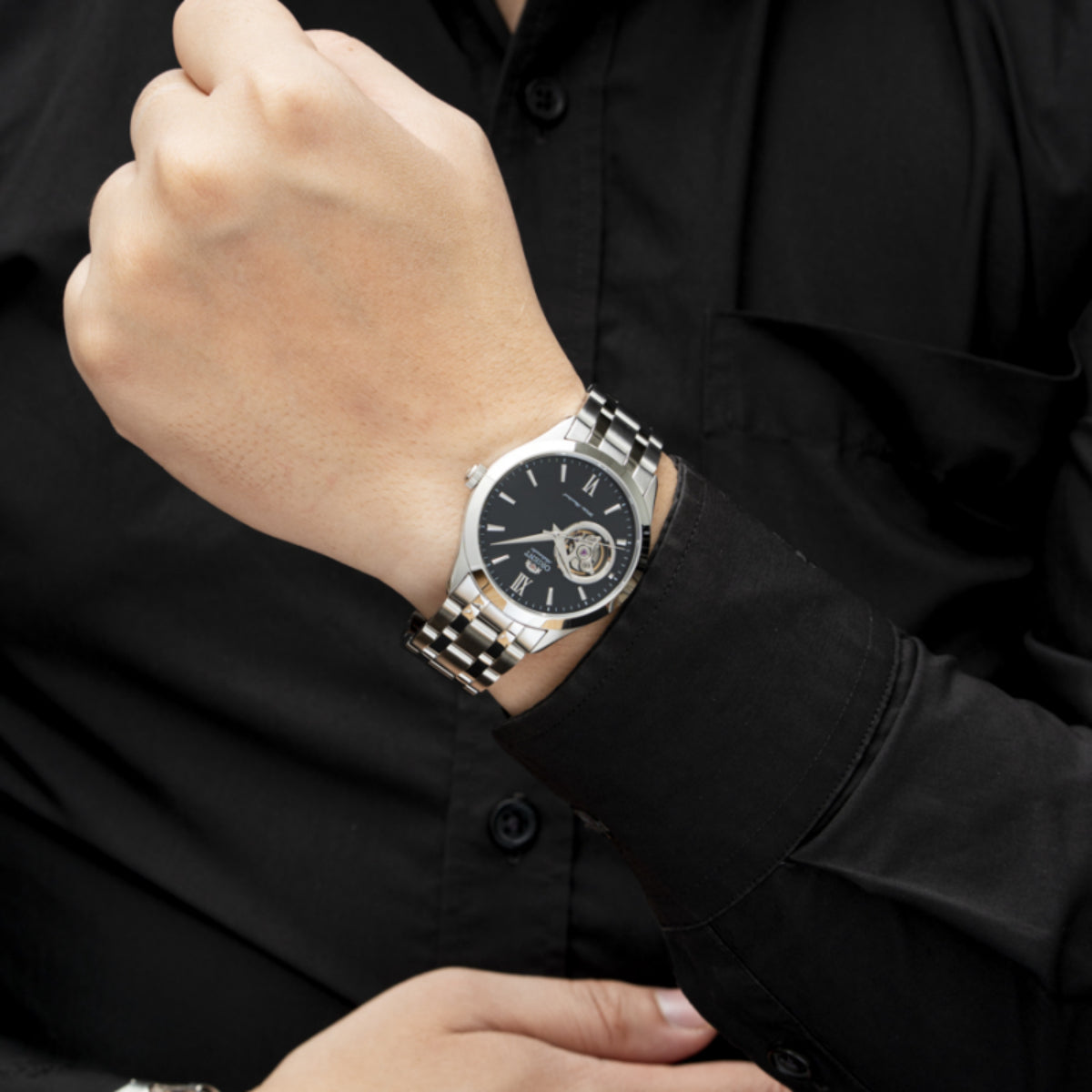  Orient Contemporary Open-Heart Black Dial Men's Watch TAG03001B00