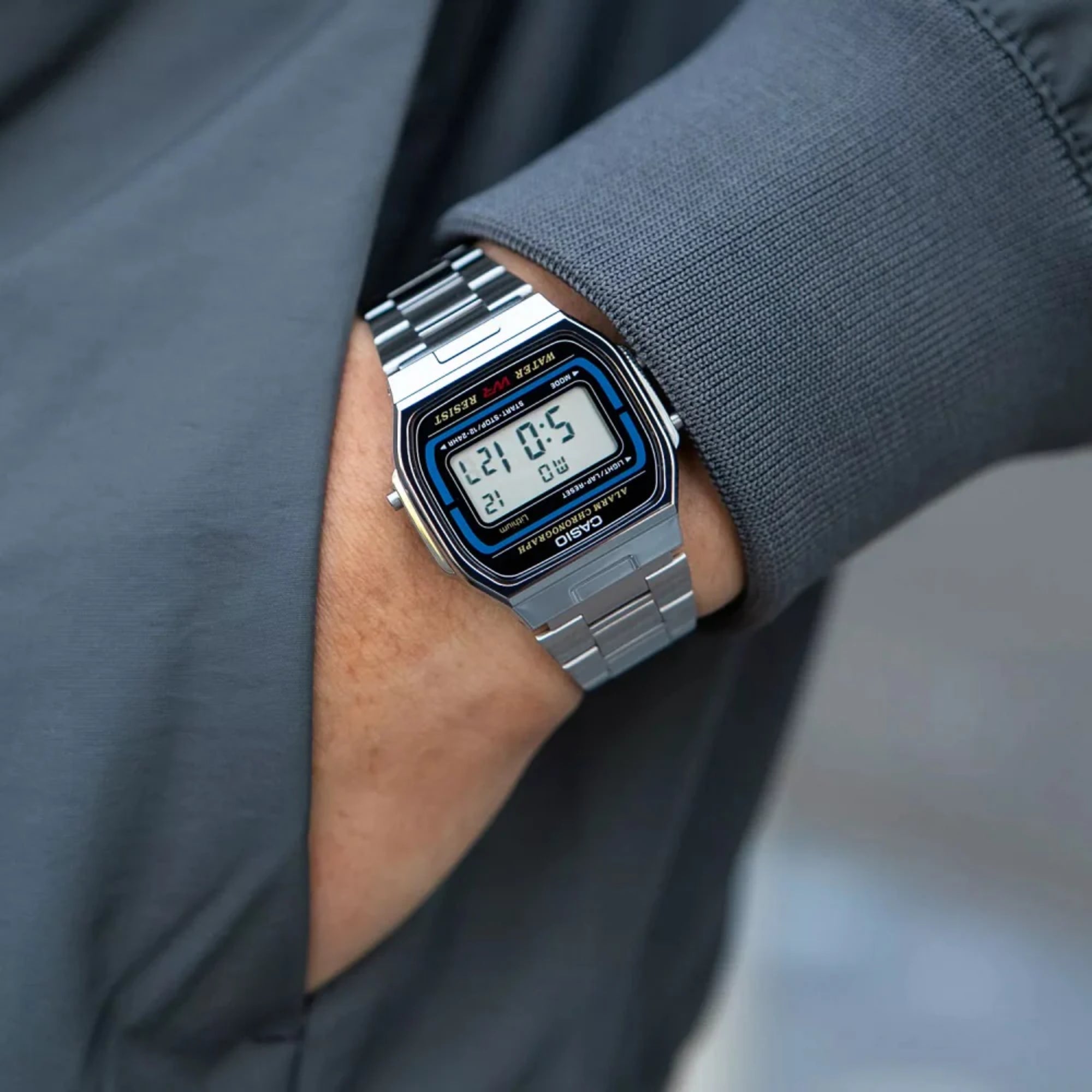 Casio Vintage Ikonische Quarz Digitaluhr aus Stahl A164WA-1VES
