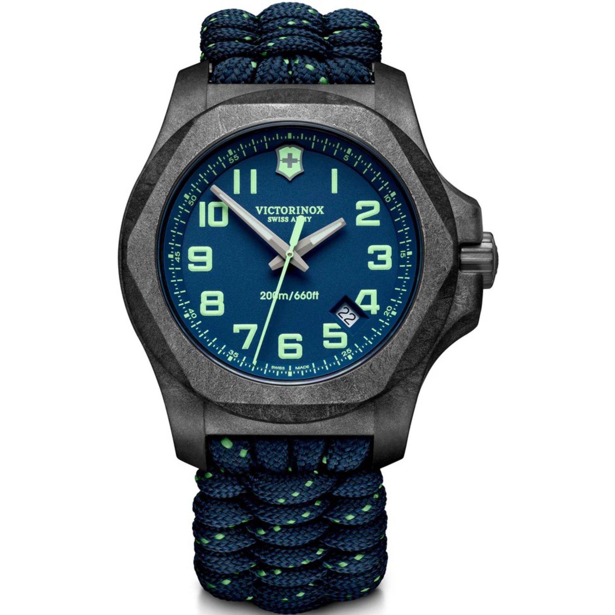 Victorinox I.N.O.X 42mm Blue Dial Paracord Mens Quartz Watch Set 241860