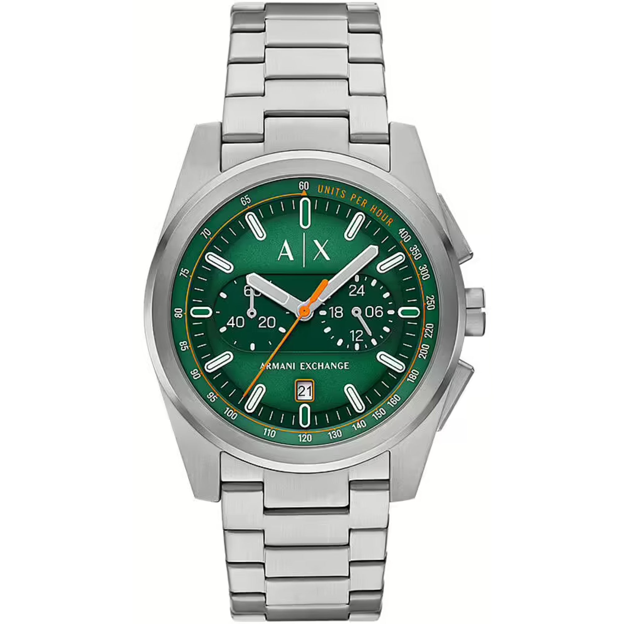 Armani Exchange Parker Green Dial Steel Strap Men's Watch AX2862