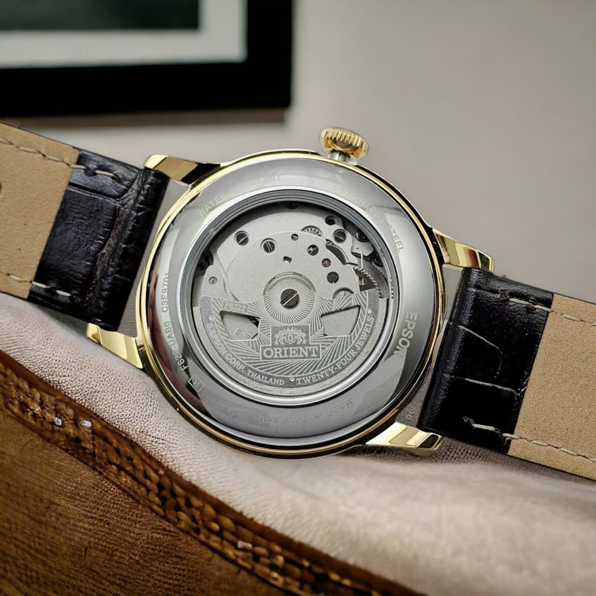 Orient Bambino 38mm Small Seconds White Dial Leather Mens Automatic Watch RA-AP0106S30B