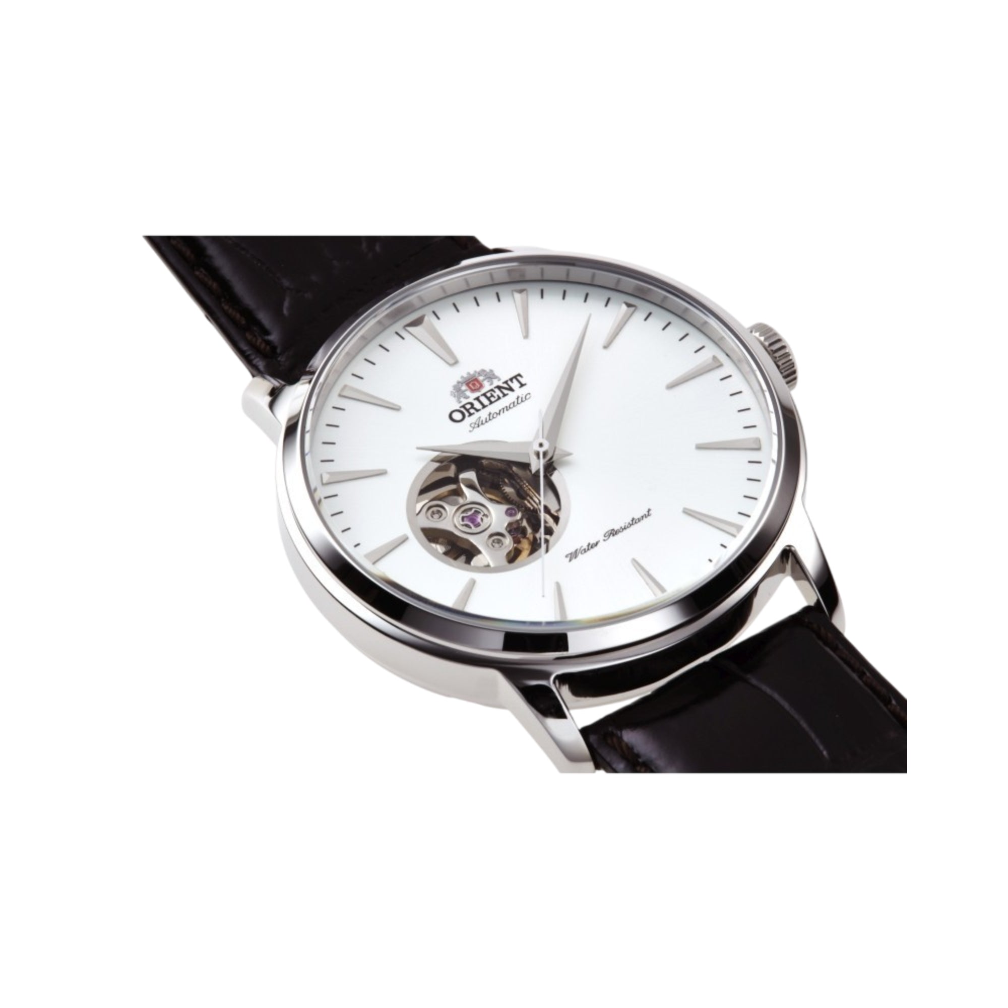 Orient Contemporary 41mm Open Heart White Dial Leather Mens Automatic Watch TAG02005W0